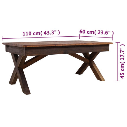 Coffee Table Mixed Recycled Wood 43.3"x23.6"x17.7