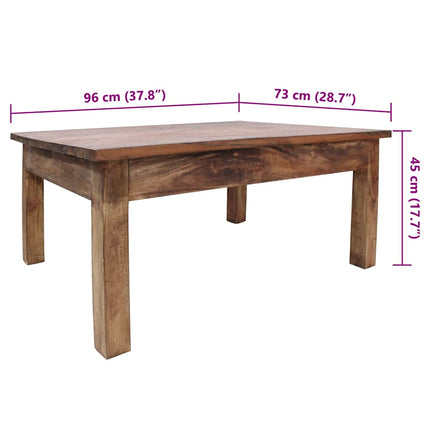 Coffee Table Solid Mahogany Wood 37.8"x28.7"x17.7