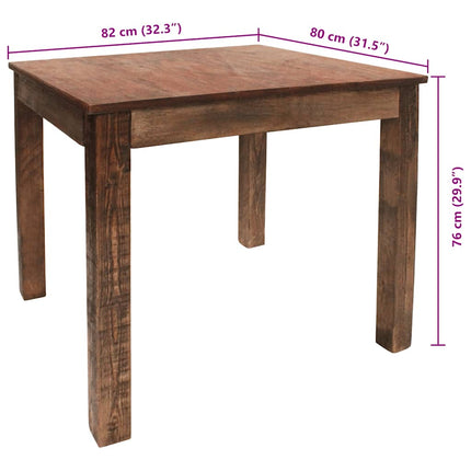 Dining Table Mixed Recycled Wood 32.3"x31.5"x29.9