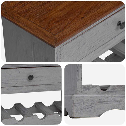 Wine Rack Solid Mahogany Wood 21.7"x9.1"x33.5