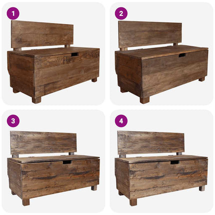Bench Solid Mahogany Wood 33.9"x15.7"x23.6