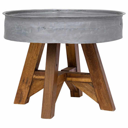 Coffee Table Mixed Recycled Wood 23.6"x17.7" Silver