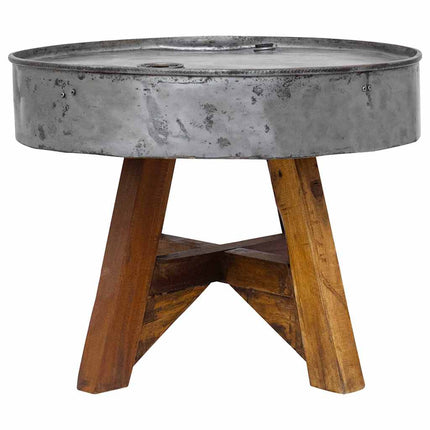 Coffee Table Mixed Recycled Wood 23.6"x17.7" Silver