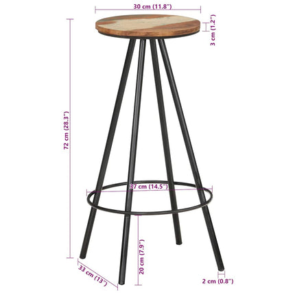 Bar Stools 4 pcs Solid Reclaimed Wood