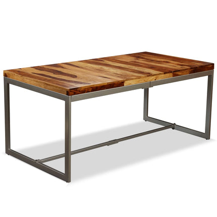 Dining Table Solid Acacia Wood and Steel 70.9