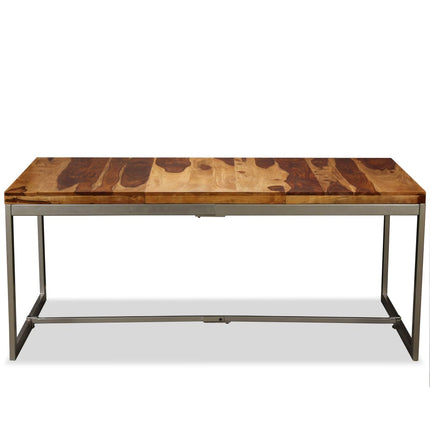 Dining Table Solid Acacia Wood and Steel 70.9