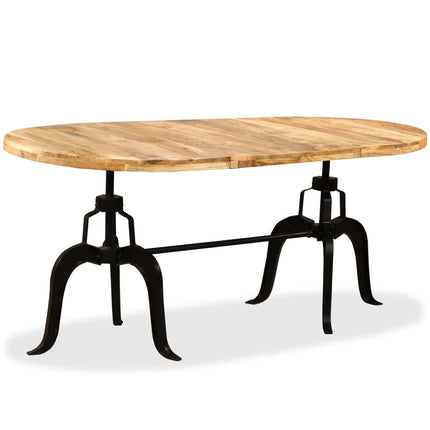 Dining Table Solid Mango Wood and Steel 70.9