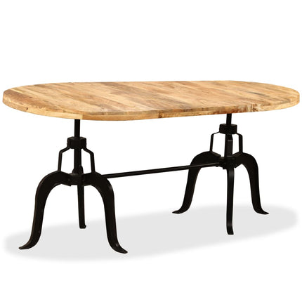Dining Table Solid Mango Wood and Steel 70.9