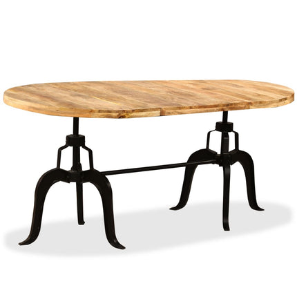 Dining Table Solid Mango Wood and Steel 70.9