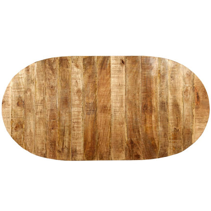 Dining Table Solid Mango Wood and Steel 70.9