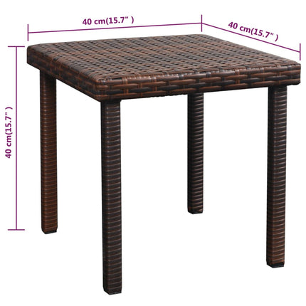 Sun Loungers 2 pcs with Table Poly Rattan Brown
