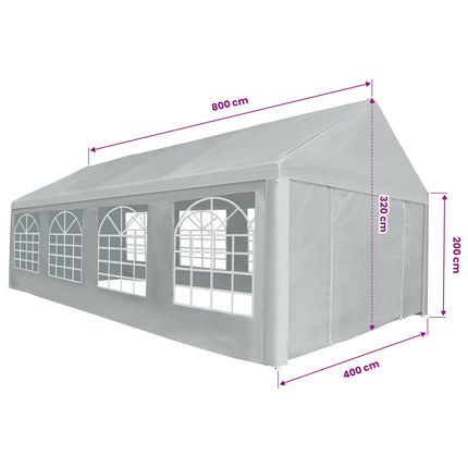 Tent Fabric without Frame Grey 26.25 x 13.12 ft PE