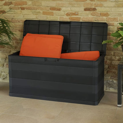 Patio Storage Box Black 46.1"x17.7"x22