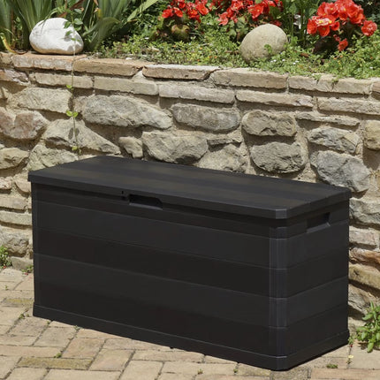 Patio Storage Box Black 46.1"x17.7"x22