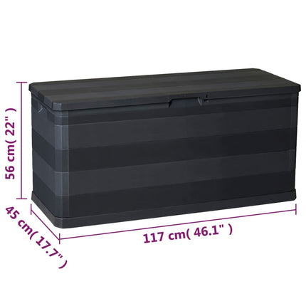 Patio Storage Box Black 46.1"x17.7"x22