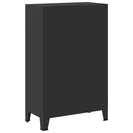 Wardrobe Metal Industrial Style 26.4"x13.8"x42.1" Black