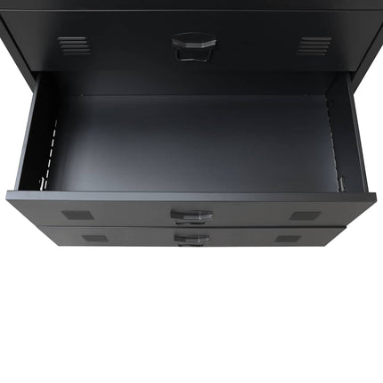 Chest of Drawers Metal Industrial Style 30.7"x15.7"x36.6" Black