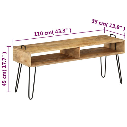 TV Stand Solid Mango Wood 43.3"x13.8"x17.7