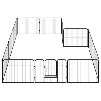 Dog Playpen 12 Panels Steel 31.5"x23.6" Black
