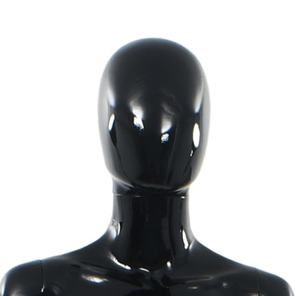 Full Body Female Mannequin with Glass Base Glossy Black 68.9