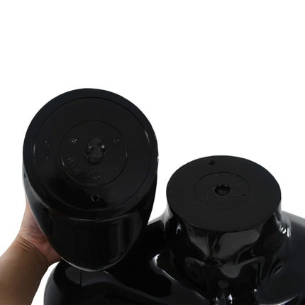 Full Body Female Mannequin with Glass Base Glossy Black 68.9