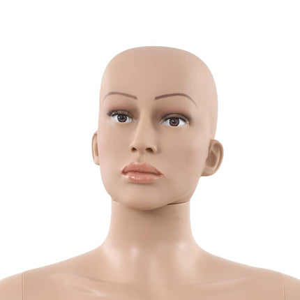 Sexy Female Mannequin with Glass Base Beige 70.9