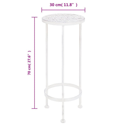 Plant Stand Set 3 Pieces Vintage Style Metal Antique White