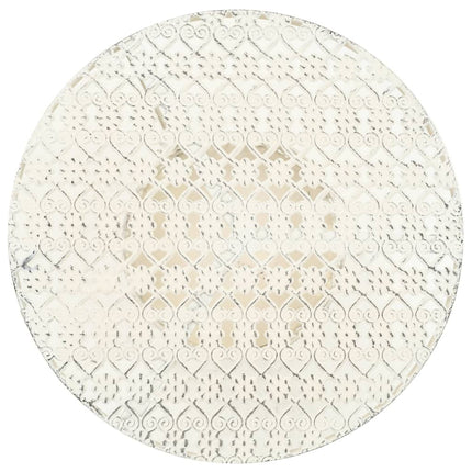 Bistro Table Vintage Style Round Metal 15.7"x27.5" White