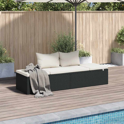 Patio Bed Black 76.8"x23.6" Poly Rattan