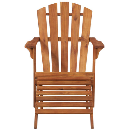 Patio Adirondack Chair with Footrest Solid Acacia Wood