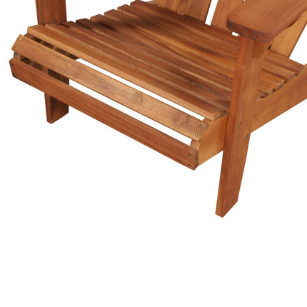 Patio Adirondack Chair with Footrest Solid Acacia Wood