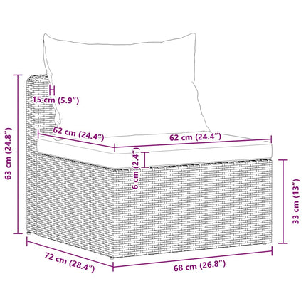 3 Piece Patio Sofa Set with Cushions Gray Poly Rattan