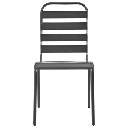 Stackable Patio Chairs 2 pcs Steel Gray