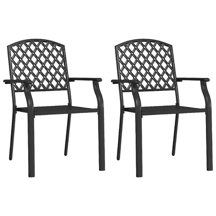 Stackable Patio Chairs 2 pcs Steel Anthracite