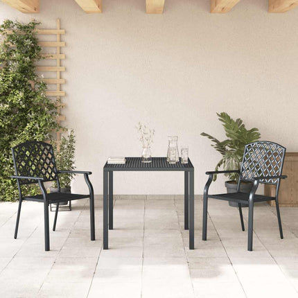 Stackable Patio Chairs 2 pcs Steel Anthracite