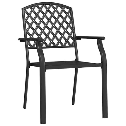 Stackable Patio Chairs 2 pcs Steel Anthracite
