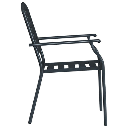 Stackable Patio Chairs 2 pcs Steel Anthracite
