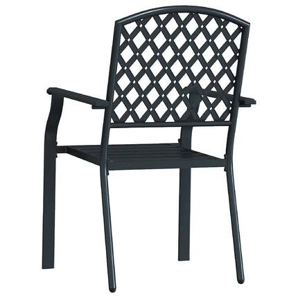 Stackable Patio Chairs 2 pcs Steel Anthracite