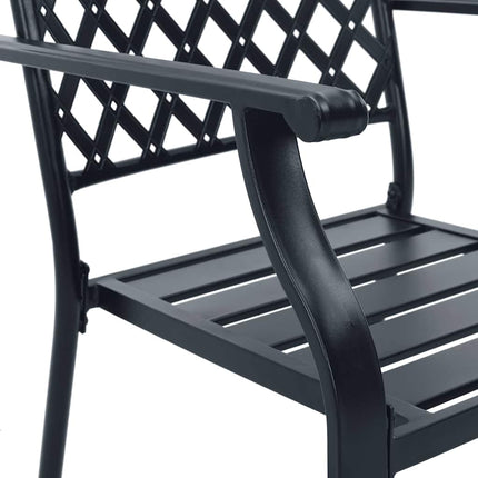 Stackable Patio Chairs 2 pcs Steel Anthracite