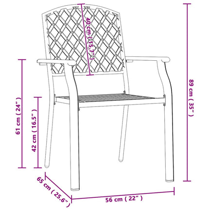 Stackable Patio Chairs 2 pcs Steel Anthracite