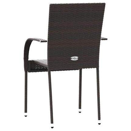 Stackable Patio Chairs 2 pcs Poly Rattan Brown
