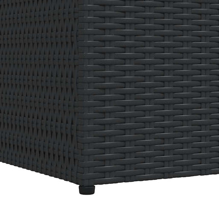 Patio Storage Box Black 59"x39.4"x39.4" Poly Rattan