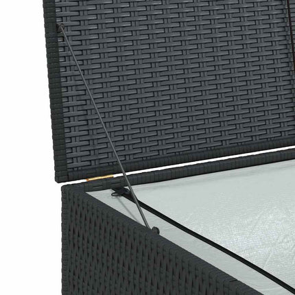 Patio Storage Box Black 59"x39.4"x39.4" Poly Rattan