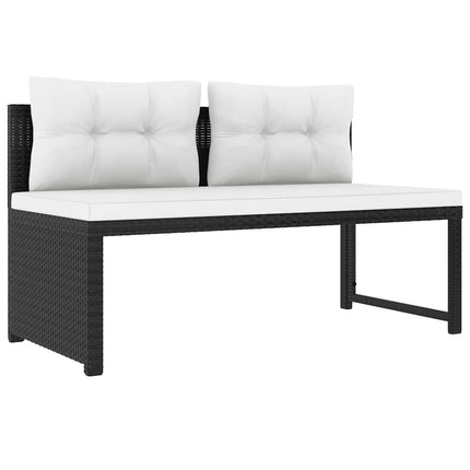 4 Piece Patio Lounge Set Poly Rattan Black