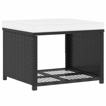 4 Piece Patio Lounge Set Poly Rattan Black
