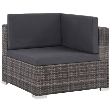 12 Piece Patio Lounge Set with Cushions Poly Rattan Gray