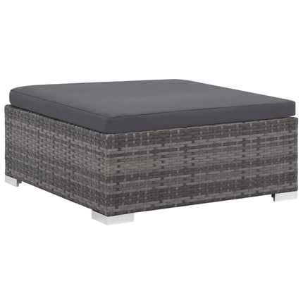 12 Piece Patio Lounge Set with Cushions Poly Rattan Gray