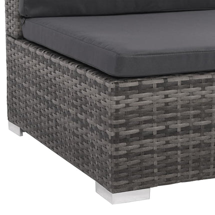 12 Piece Patio Lounge Set with Cushions Poly Rattan Gray