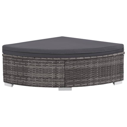 6 Piece Patio Lounge Set with Cushions Poly Rattan Gray