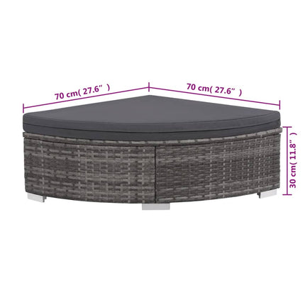 6 Piece Patio Lounge Set with Cushions Poly Rattan Gray